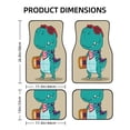 thumbnail image 2 of Salouo Cool Dino Playing Skateboard for Car Floor Mat Set of 4–Car Carpet Mats - Car Mats with Anti-Slip Backing & Driver Heel Pad Universal Fit for Cars, Trucks, SUVs, and Vans, 2 of 6