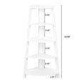 thumbnail image 4 of 5 Tier Corner Ladder Shelf, Industrial Corner Bookshelf, Modern Corner Shelf Indoor Plant Stand for Living Room, Home, Office, Balcony (White), 4 of 8