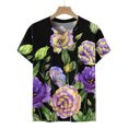 thumbnail image 4 of Hauts d'Été Grande Taille pour Femmes Mode Décontractée Imprimé Col Rond T-shirt Manches Courtes Ample Blouse Pull Col en V T-shirt Femmes en Solde, 4 of 5