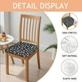 thumbnail image 2 of Black Christmas Snowflake Seat Covers for Dining Room Chairs Set Of 6,Stretch Printed Washable Chair Seat Cover with Elastic Ties and Button,Removable Waterproof Couch Cushion Covers, 2 of 6