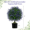 thumbnail image 3 of Gymax Set of 2 Artificial Lavender Topiary Ball Trees 23'' Faux Boxwood Ball Tree, 3 of 10