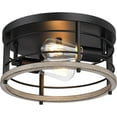 thumbnail image 5 of Revtronic 2-Light Flush Mount Ceiling Light Fixture, Farmhouse Light for Kitchen Bedroom, Matte Black and Wood Finish, 5 of 7