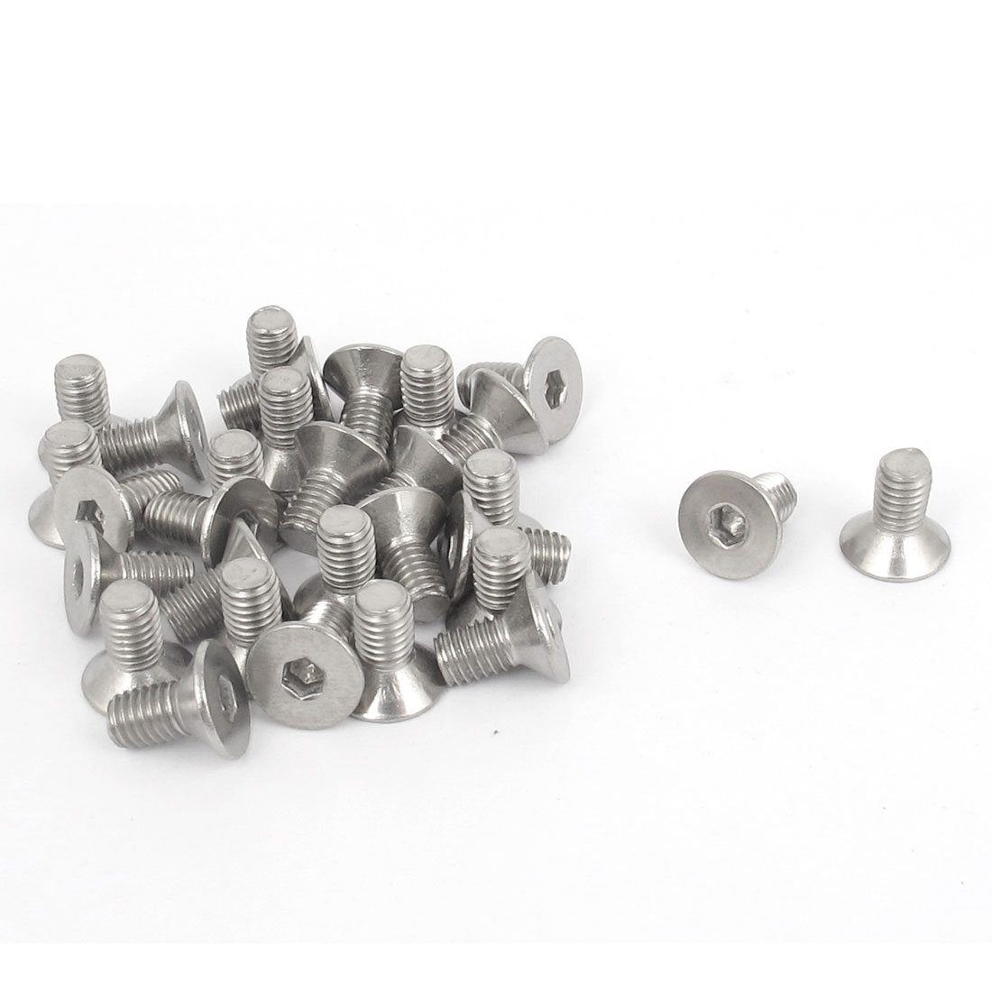 Lot de 10 vis à tête plate hexagonale en acier inoxydable M8 x 50 mm Lot de 10 vis à tête plate hexagonale en acier inoxydable M8 x 50 mm