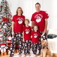 thumbnail image 1 of Pijamas navideños a juego para toda la familia, pijamas de manga corta con estampado de Papá Noel en color negro, 1 of 5
