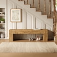thumbnail image 5 of Tribesigns Solid Wood Bench, 63" Rustic Extra Long Heavy Duty Entryway Bench with Sturdy Frame for Dining Room, Entryway, 5 of 8