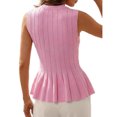 thumbnail image 3 of Women Summer Sweater Vest Slim Fit Ribbed Knit Round Neck Shirt, 3 of 4