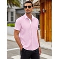 thumbnail image 3 of COOFANDY Mens Dress Shirts Button Down Short Sleeve Cooling Shirts Summer Shirts Casual T Shirts, 3 of 5