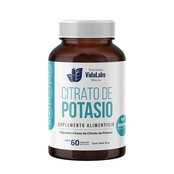 Citrato de potasio Nutrientes Vidalabs México 60 Cápsulas