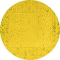thumbnail image 1 of Ahgly Company Indoor Round Solid Yellow Modern Area Rugs, 6' Round, 1 of 4