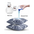 thumbnail image 6 of Outdoor Pillows Waterproof, Navy Blue Coastal Throw Pillows with Inserts Included, Beach Starfish Nautical Coral Shell Summer Indoor Outdoor Decorative Lumbar Pillow for Bed/Couch/Patio 12"x20", 2Pcs, 6 of 8