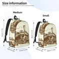 thumbnail image 2 of Lafuoo Train Pattern Canvas Backpack, Zipper Laptop Backpack Travel Bag Sports Bag Unisex-Small, 2 of 5