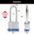 thumbnail image 2 of Master Lock 1-5/16" H x 1-5/8" W x 1-9/16" L Laminated Steel Double Locking Padlock 1 pk, 2 of 9