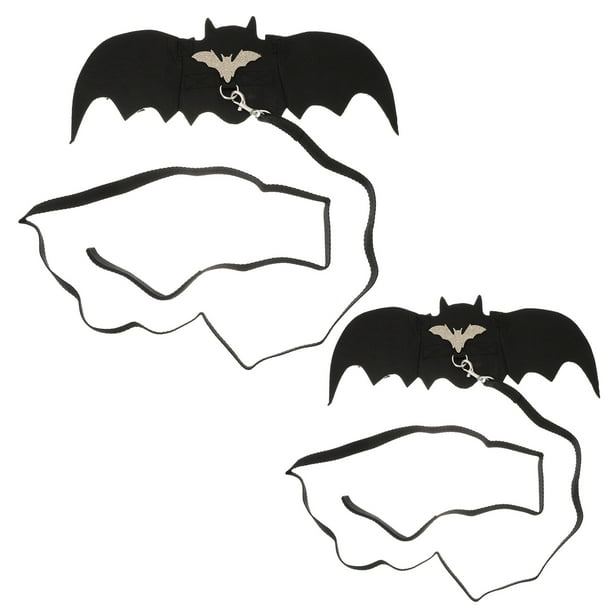 KAKOWELY 1 juego de 2 correas para mascotas con diseño de murciélago de Halloween, correa para el pecho para gatos, cuerda para tirar