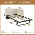 thumbnail image 6 of Upholstered Twin Daybed Frame,Reversible Corduroy Side Panels,550 Lbs Heavy Duty,No Box Spring Needed,11.8" Underbed Storage,Metal & Wood,Cream, 6 of 13