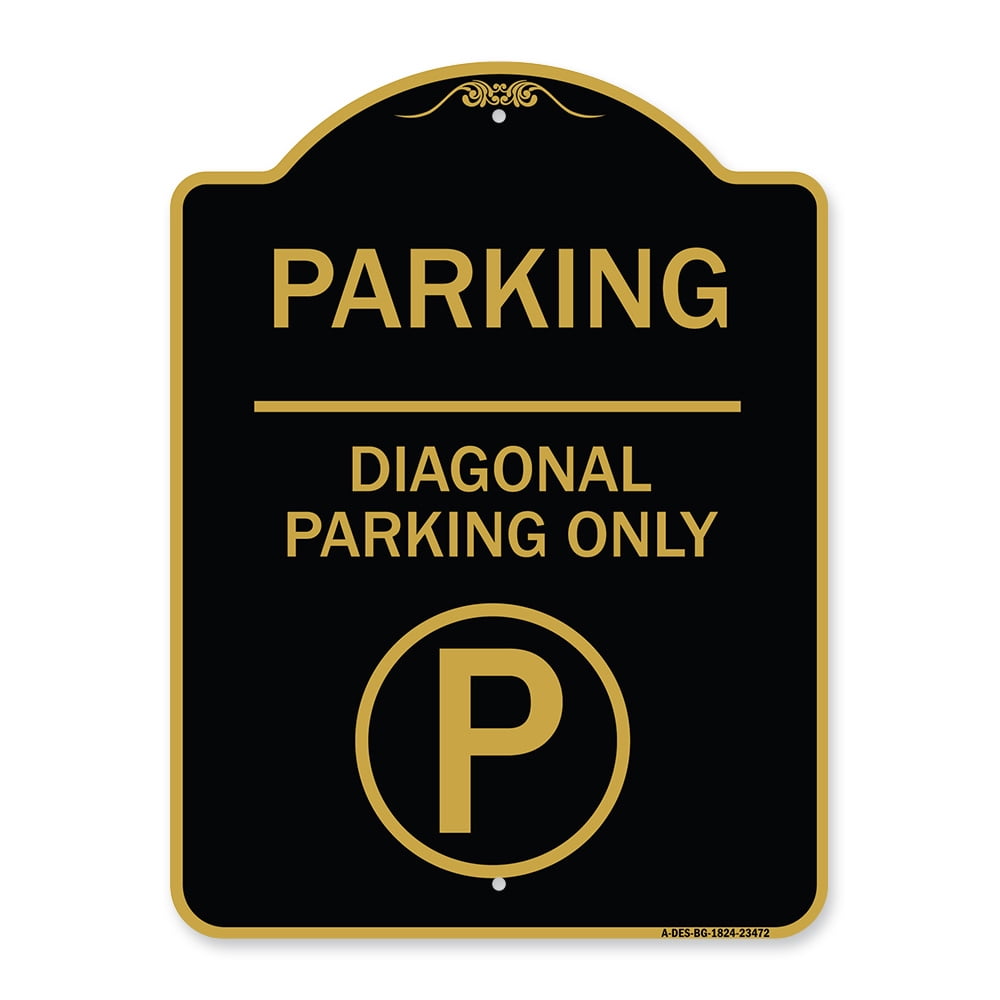 5-Pack Free Parking Modern Diagonal Premium Brushed Aluminum Sign 8x3 CGSignLab