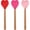 Heart, variant on 3 count Spoonula Shaped Spoon with Wooden Handle Holiday Kitchen Utensil Set Black Spoonula Spatula Non-stick Cooking Tools for Mixing Stirring and Baking