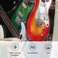 thumbnail image 6 of Guitar Semi Sheer Curtains Drapes for Living Room, Bedroom, French Doors Window 84 Inches Long, Cartoon Modern Colorful Guitars Rod Pocket Chiffon Curtain Drapery Voile Draperies Panel, 6 of 8