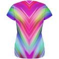 thumbnail image 2 of Mirrored Light Beams Pastel Rainbow All Over Womens T Shirt Multi X-LG, 2 of 2