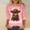 A-Pink, variant on CLOISE 3/4 Sleeve Tops Casual for Women Plus Size Christmas Cow Crew Neck Tee Shirts Pullover Slim Festive Holiday Photos Clothes S