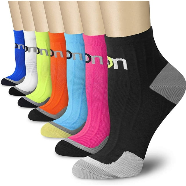 Bas de Compression pour Femmes et Hommes Circulation (3/6/7 Paires) 15-20 mmHg Est Idéal pour la Course Athlétique et le Cyclisme