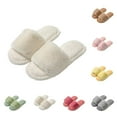 thumbnail image 4 of Xfvqtps Fuzzy Slippers for Womens Open Toe Solid Color Simplicity Fashion Non Slip Indoor Outdoor Warm Winter Cozy Fluffy Slippers Hot Pink, 4 of 6