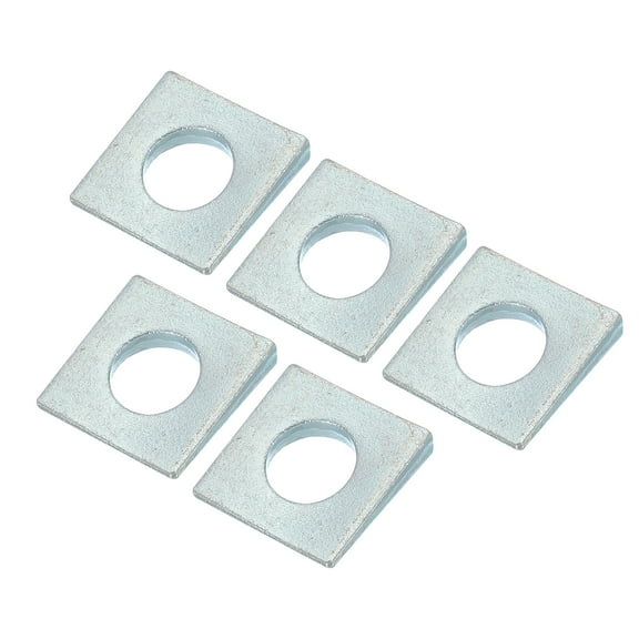 Uxcell Beveled Square Washers, Heavy Duty Galvanized Wedge Washer in Plain Carbon Steel for Shim Leveling Fastener Hardware M16 Thickness 2 to 7.3mm