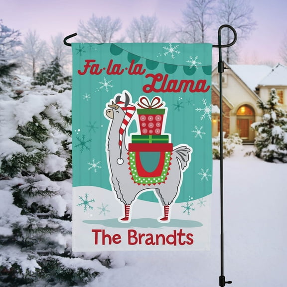 Fa La La Llama Personalized Garden Flag