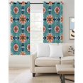 thumbnail image 2 of Orange Teal Blue Blackout Curtains for Bedroom/Living Room, Thermal Insulated Kitchen Curtains, Modern Abstract Floral Ethnic Grommet Darkening Window Treatment Drapes 27.5"x39"x2, 2 of 8