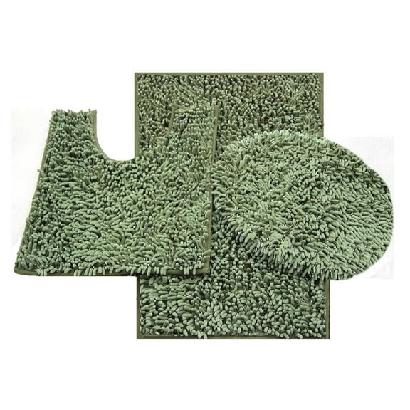 3 Piece Bath Rug Set Mix Chenille