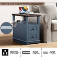 thumbnail image 6 of PLAMLE End Table for Living Room with 2 Drawers Farmhouse Narrow Sofa Side Table For Small Spaces Wooden Nightstand with Storage for Bedroom, Dorm, Office, 6 of 8