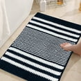 thumbnail image 5 of Yokan Chenille Bathroom Mat, Super Soft and Thick Absorbent Non-Slip Floor Rug, Machine Washable, Navy/Khaki/Dark Gray, Bathroom Rugs Set for Floor Protection & Bathroom Accessories, 5 of 6