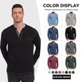 thumbnail image 3 of GIRUNS Men's Henley Shirts Long Sleeve Button T-Shirt Casual Stylish Cotton Pullover Shirt with Pocket Black S, 3 of 7