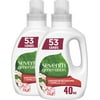 Seventh Generation Concentrated Laundry Detergent, Geranium Blossom & Vanilla, 40 oz, Pack of 2 (106 Loads), 40 Fl Oz (Pack of 2)