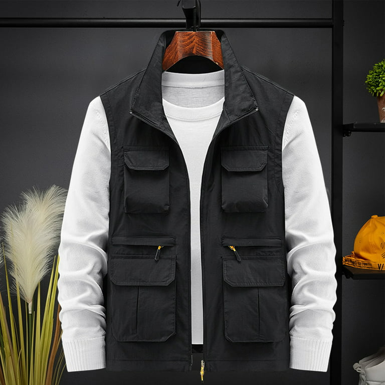 Ayyufe Men Vest Jacket Streetwear Loose Popular Quick Dry Mesh Lining Vest