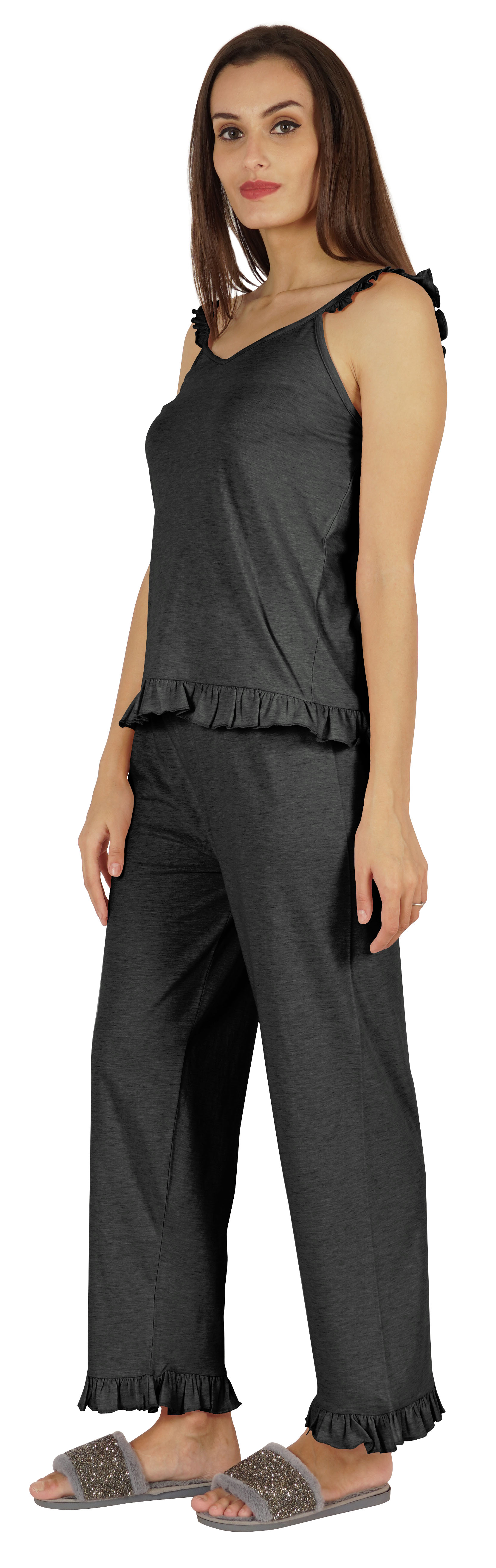 Inkmeso Sexy Lingerie Nightwear Set For Womens 2 Pcs Sleepwear Sets Tank Top W/ Pajamas