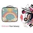 thumbnail image 6 of FORMRS Travel Makeup Bag Large Capacity Train Case Cosmetic Organizer with Adjustable Dividers, Retro Beige Rainbow, 6 of 8