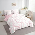 thumbnail image 3 of Erosebridal Abstract Wavy Stripes Bedding Sets Full Size,Modern Geometric Comforter Sets With Sheets,White Pink Bed In A Bag Full Size, Super Cozy Bedroom Decor,7 Pieces Reversible, 3 of 5