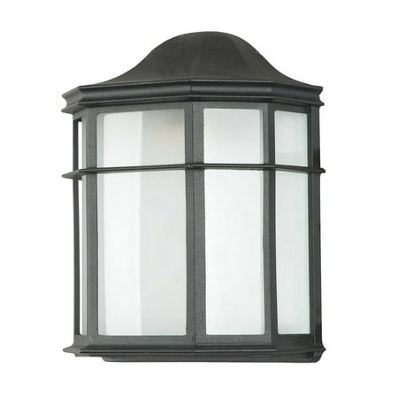 Luminance Sunset Lighting F7976-31 One Light Lantern - White Acrylic Lens - with Black Finish