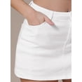 thumbnail image 5 of DARING DIVA Women's High Waisted A Line Stretchy Side Slit Mini Denim Skirt XL White, 5 of 7