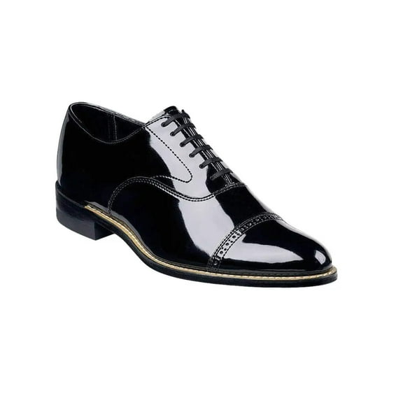 11003,Stacy Adams Patent Shiny Leather Concorde Cap Toe Oxford Lace Up