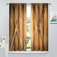 thumbnail image 4 of Rustic Curtains for Bedroom, Old Barn Door Wooden Board Living Room Curtains, Rural Hardwood Farmhouse Western Retro Drapes 2 Panel Sets,42x54 Inch, 4 of 6
