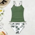 thumbnail image 4 of shoper Girls 2 Piece Swimsuit 8-16t Padded Printed Bathing Suit Double Straps Tankini Top with Drawstring Swim Bottom Green 15-16 Years, 4 of 5