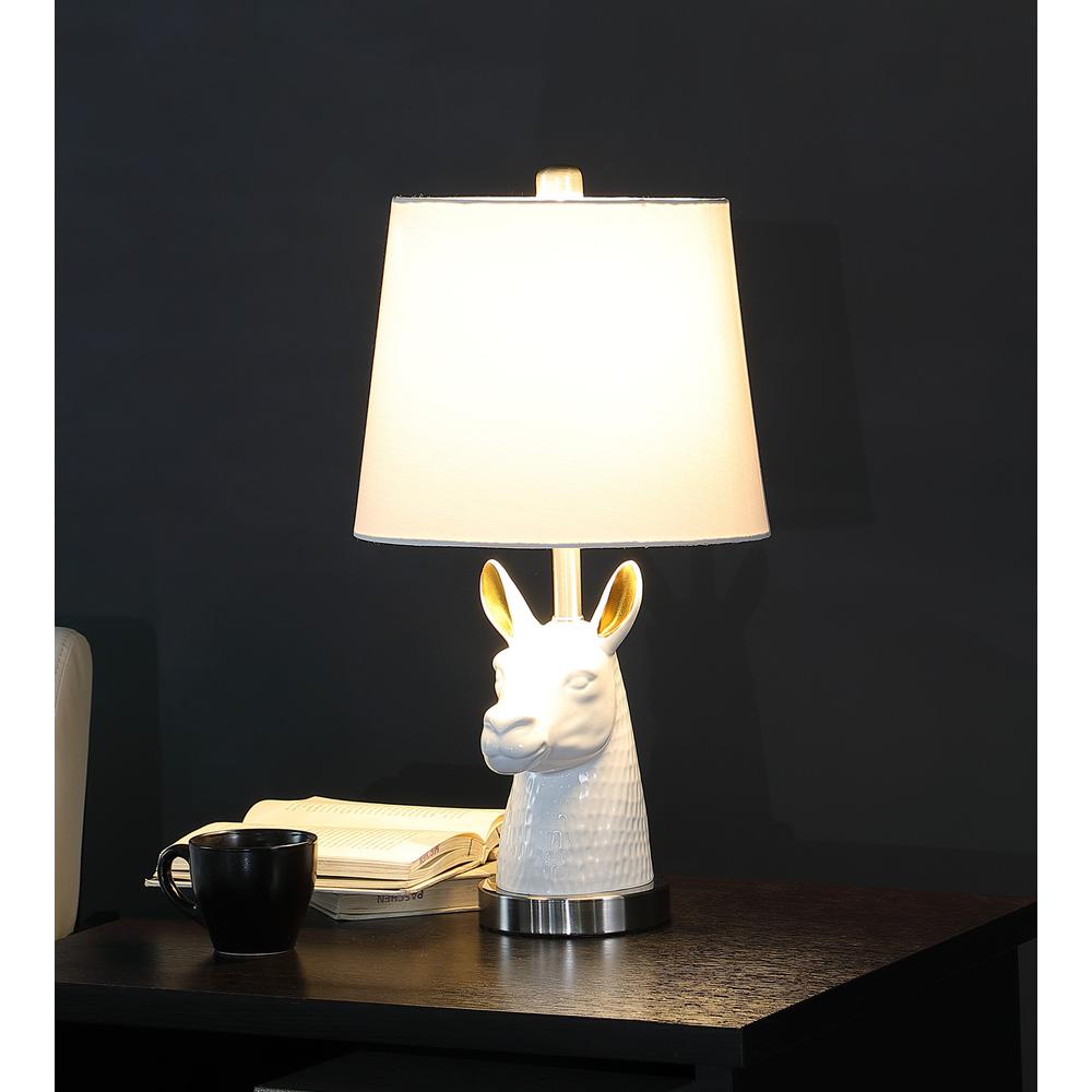 HomeRoots 468774 21 in. Llama Table Lamp, White & Gold - image 3 of 4