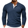 thumbnail image 3 of Zedker Mens Henley Shirts Long Sleeve Casual Button T-Shirt Classic Basic Cotton Lightweight Stylish Pullover Tees, 3 of 9