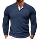 thumbnail image 2 of pstuiky Camisas casuales de manga larga para hombre, Camisa informal de manga larga con cuello redondo y botones de color liso para hombre Tops casuales para hombres xxl, 2 of 8