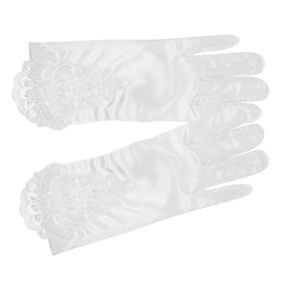 WEUVEB toddler girl gloves Kids Gloves White 1 Pair