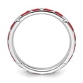 thumbnail image 2 of 925 Sterling Silver Stackable Expressions Red Enamel Heart Ring Size: 7; for Adults and Teens; for Women and Men, 2 of 5