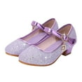 Toddler Girl Shoes,Girl Mary Jane Shoes with Low Heel Rhinestones