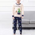 thumbnail image 2 of TOWED22 Toddler Boy Clothes Fall Winter Outfits Long Sleeve Sweatshirt Tops Pants Set 2-Piece Baby Boys Clothing(Beige,11-12 Y), 2 of 7