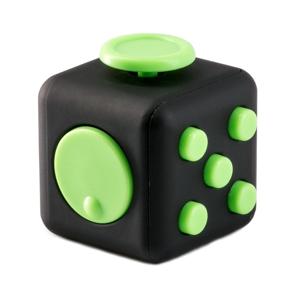 FIDGET CUBE Stress Anxiety Relief ADHD Attention 6 Sided Desk Toy BLACK AND RED 